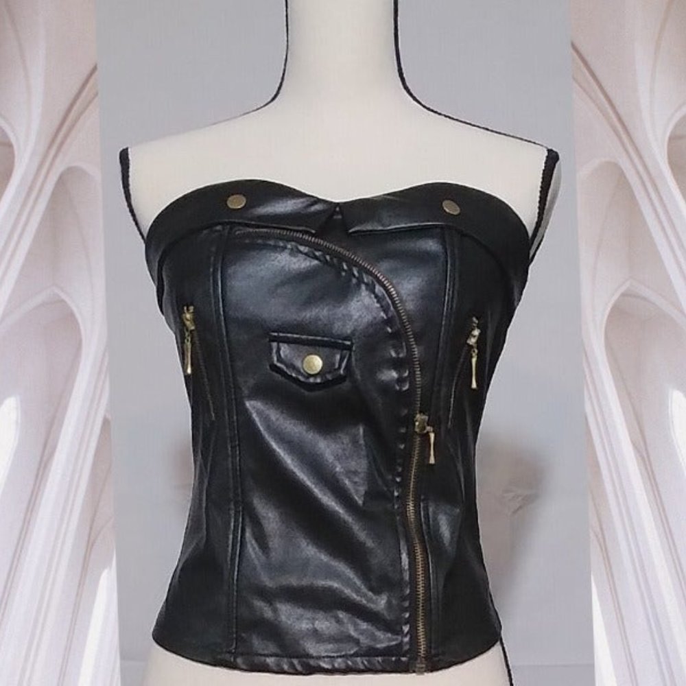 Pleather Sexy Zip Top Size L